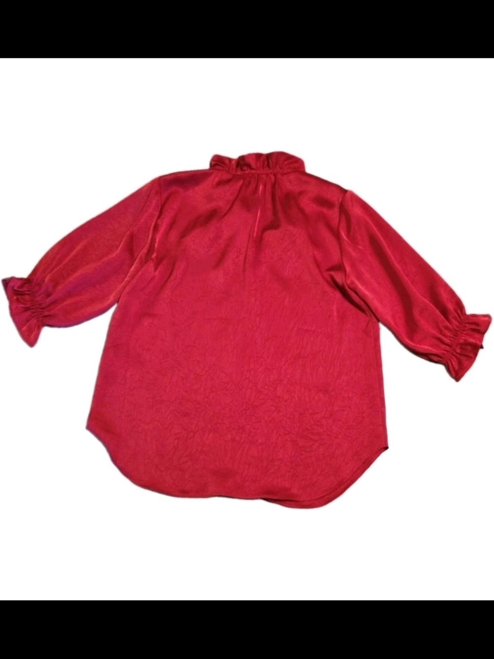 Bright Red Ruffle-Trim Tunic Top - Picture 9 of 12